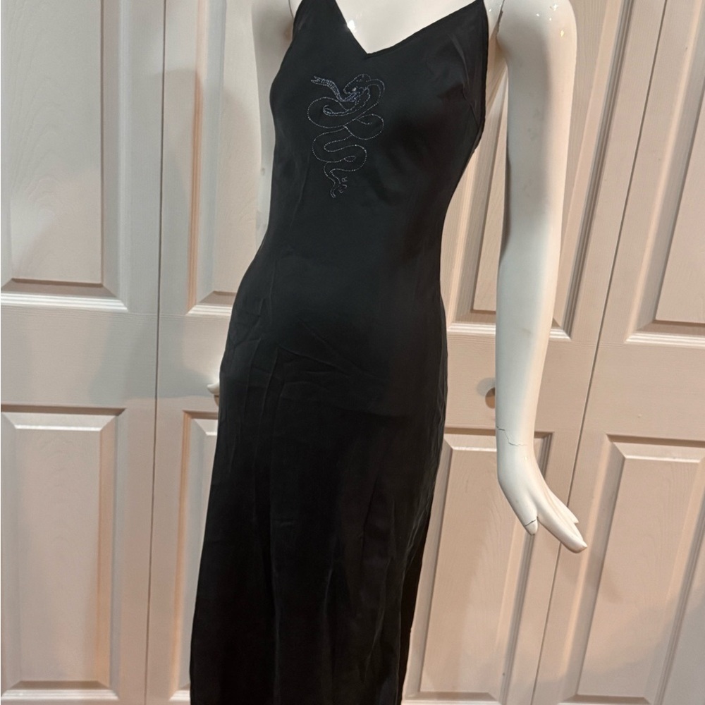 Elton John for Realisation Par The Sacrifice 100% Silk Slip Dress metallic snake - Picture 4 of 17